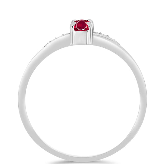 Anel de Prata com Rubi de Madagáscar