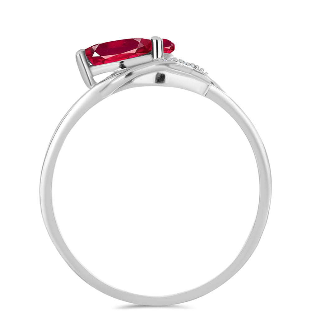 Anel de Prata com Rubi de Madagáscar e Topázio Branco 2 