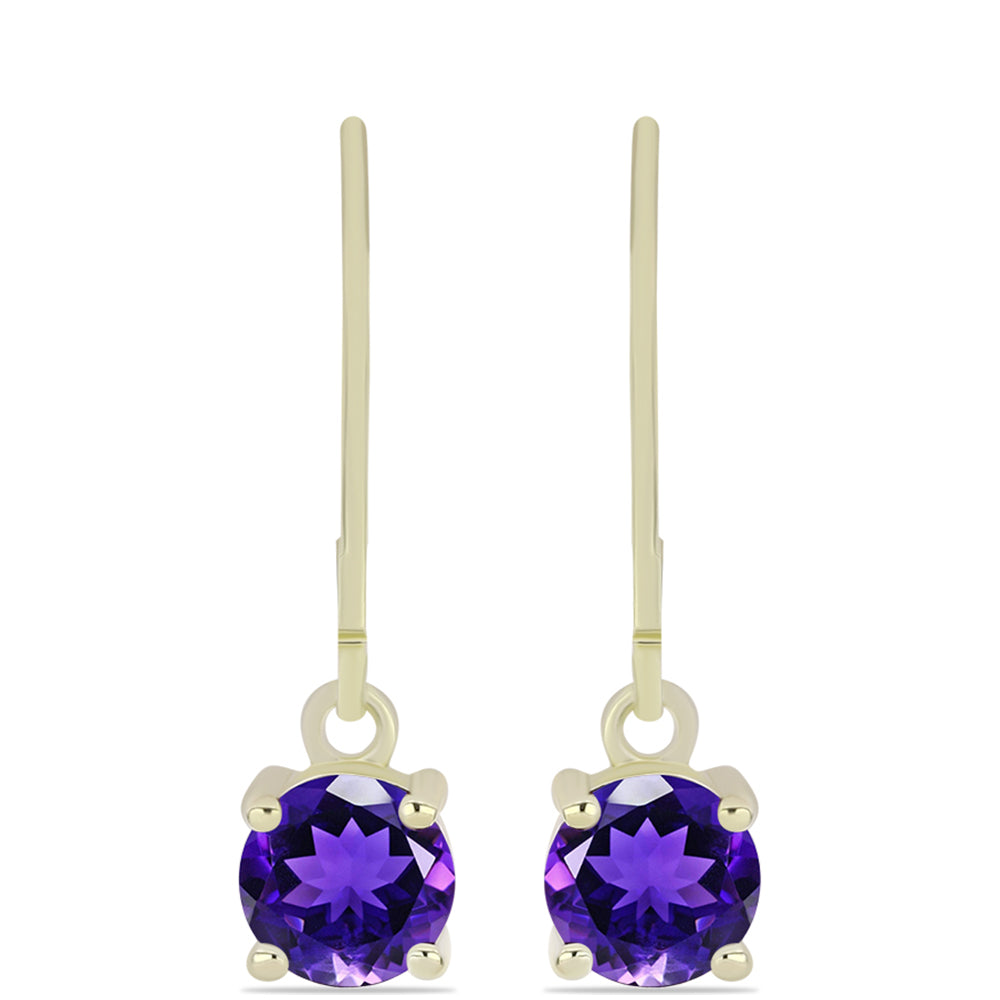 Brincos de Prata com Banho de Ouro com Ametista de Marrocos 1 