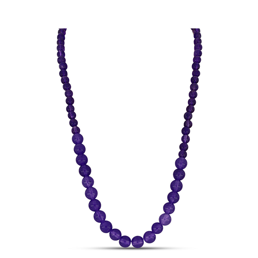 Colar de Prata com Banho de Ouro com Ametista de Marrocos