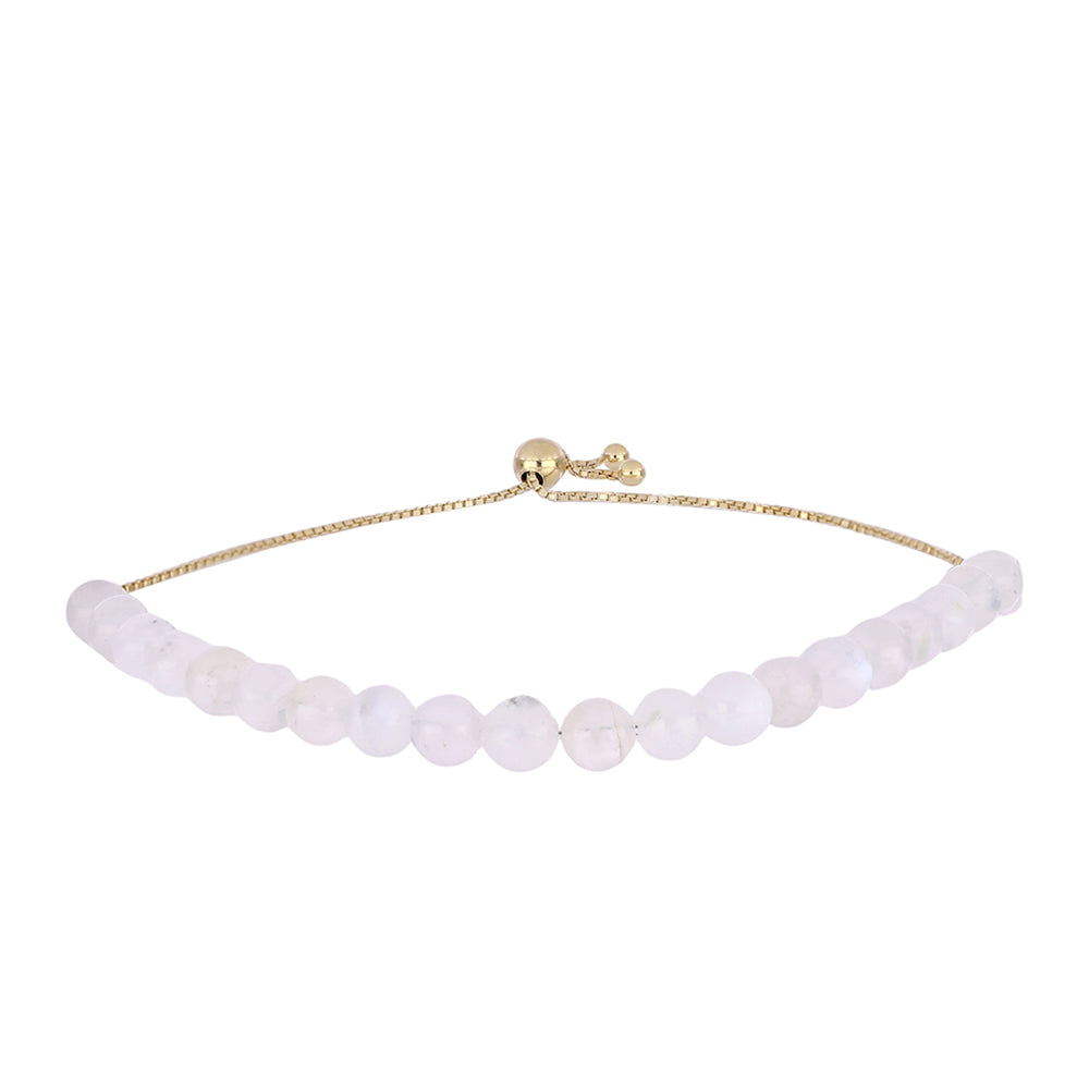 Pulseira de Prata com Banho de Ouro com Pedra da Lua Arco-íris 1 