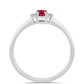 Anel de Prata com Rubi de Madagáscar e Topázio Branco
