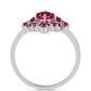 Anel de Prata com Rubi de Madagáscar  Contraste: Cabeca de Veado (800)