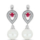 Brincos de Prata com Rubi de Madagáscar e Pérola de Água Doce Branca