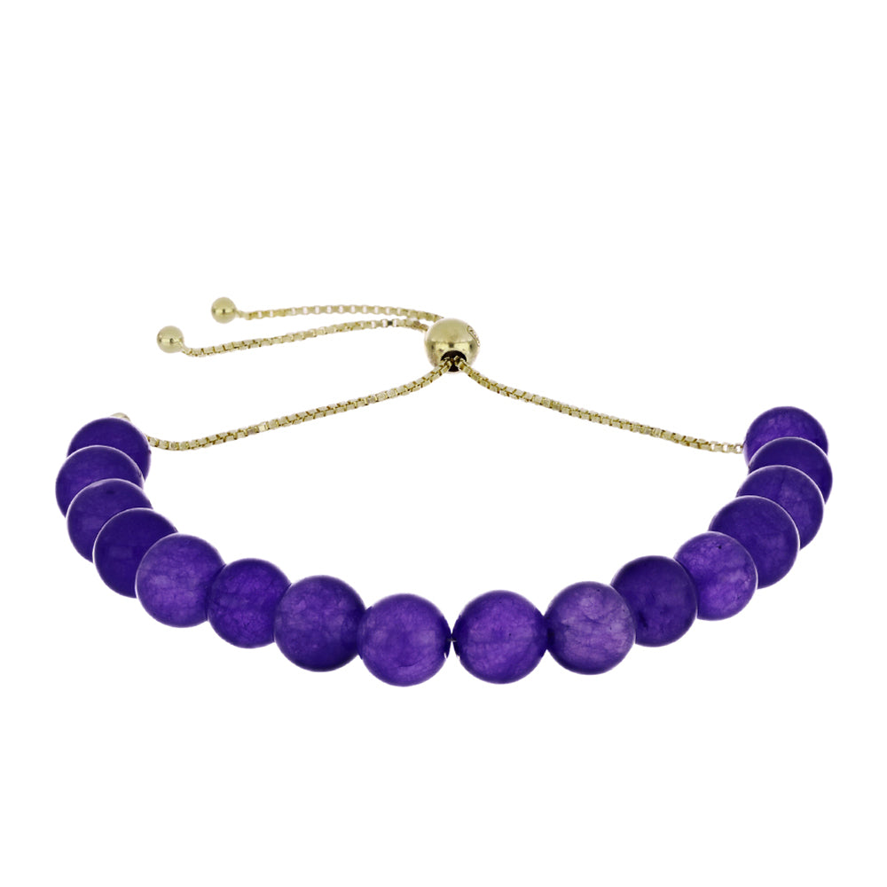 Pulseira de Prata com Banho de Ouro com Ametista de Marrocos