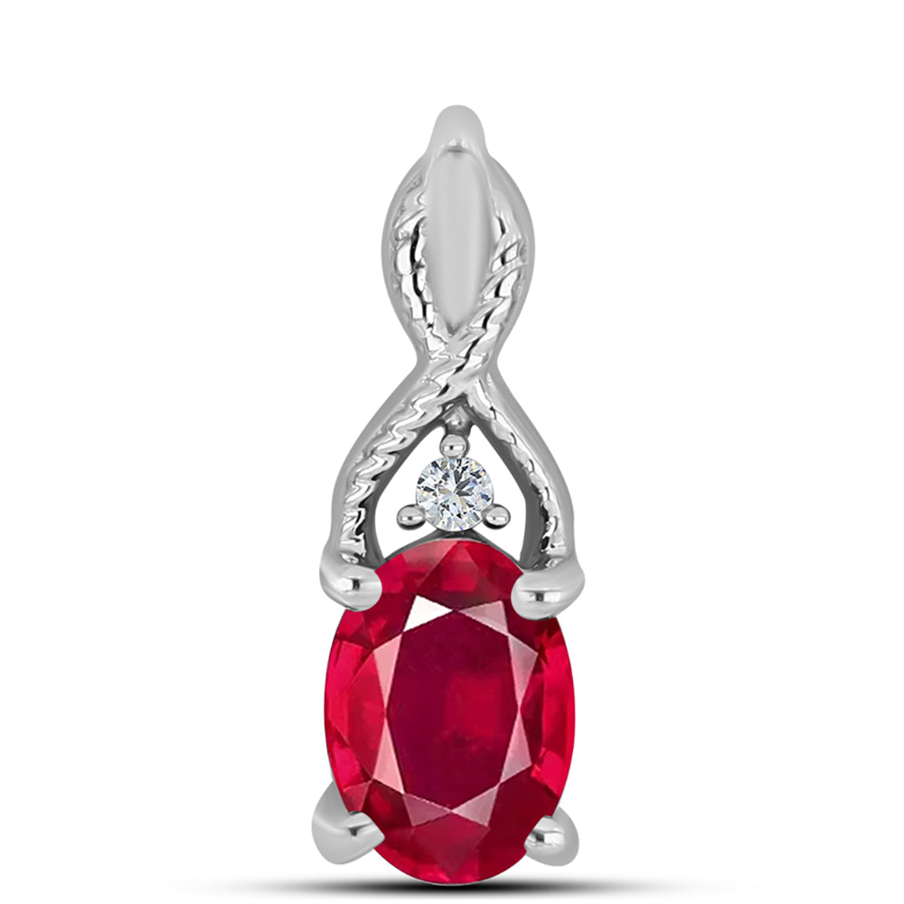 Pendente de Prata com Rubi de Madagáscar e Topázio Branco