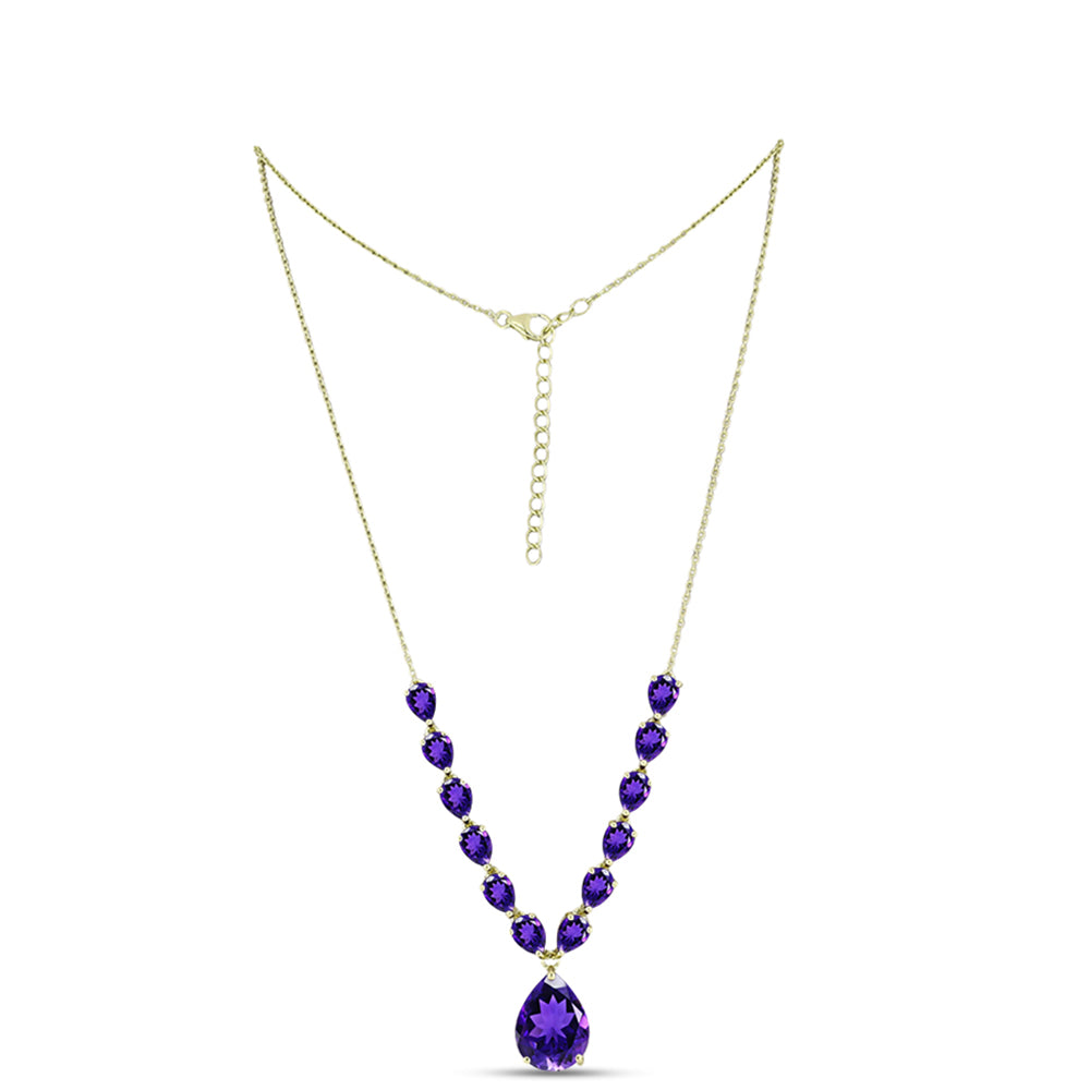 Colar de Prata com Banho de Ouro com Ametista de Marrocos  Contraste: Cabeca de Veado (800) 1 