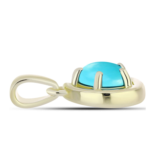 Pendente de Prata com Banho de Ouro com Turquesa Bela Adormecida