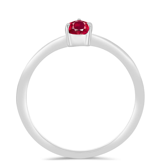 Anel de Prata com Rubi de Madagáscar