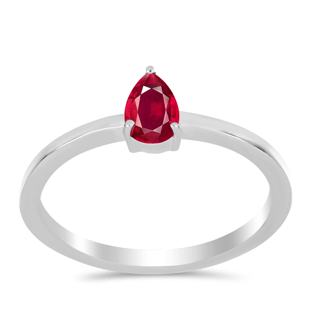 Anel de Prata com Rubi de Madagáscar