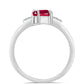 Anel de Prata com Rubi de Madagáscar e Topázio Branco