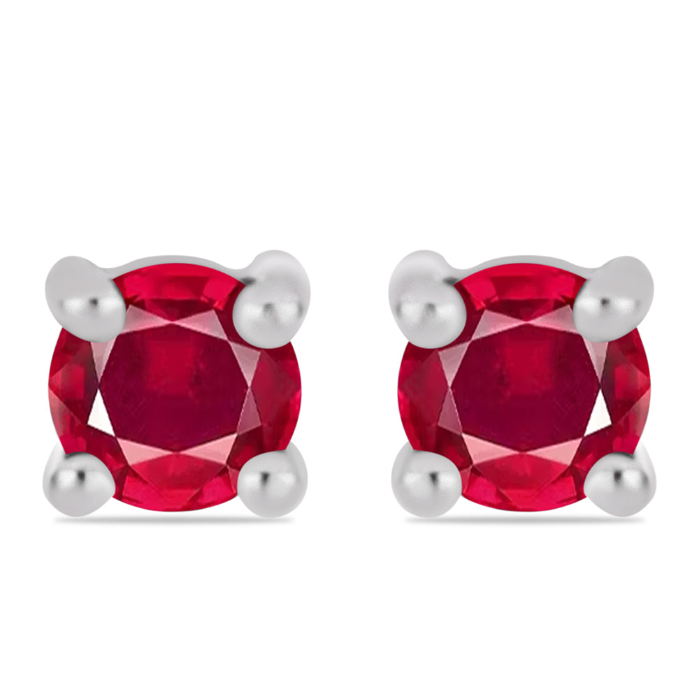 Brincos de Prata com Rubi de Madagáscar