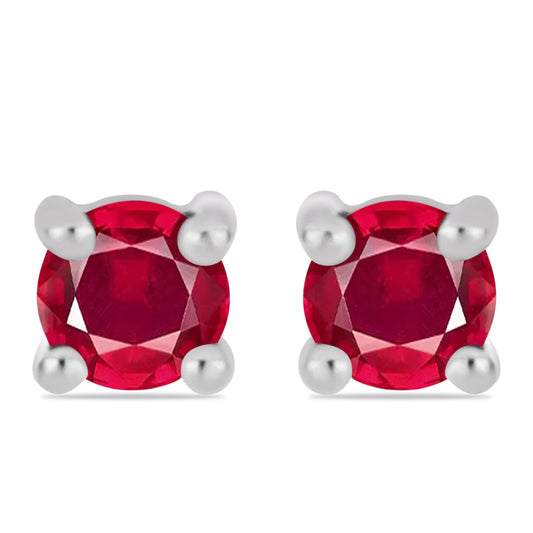 Brincos de Prata com Rubi de Madagáscar