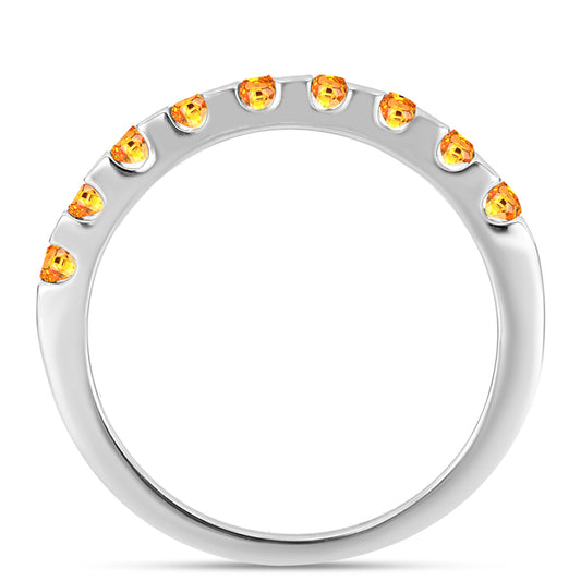 Anel de Prata com Safira Padparadscha