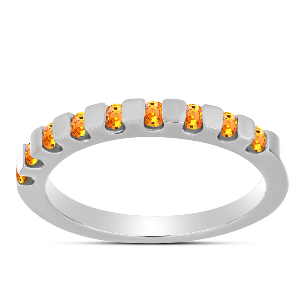 Anel de Prata com Safira Padparadscha