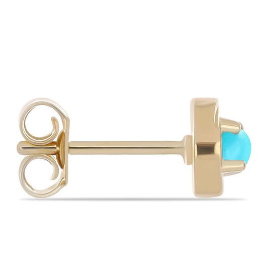 Brincos de Prata com Banho de Ouro com Turquesa Bela Adormecida e Topázio Branco