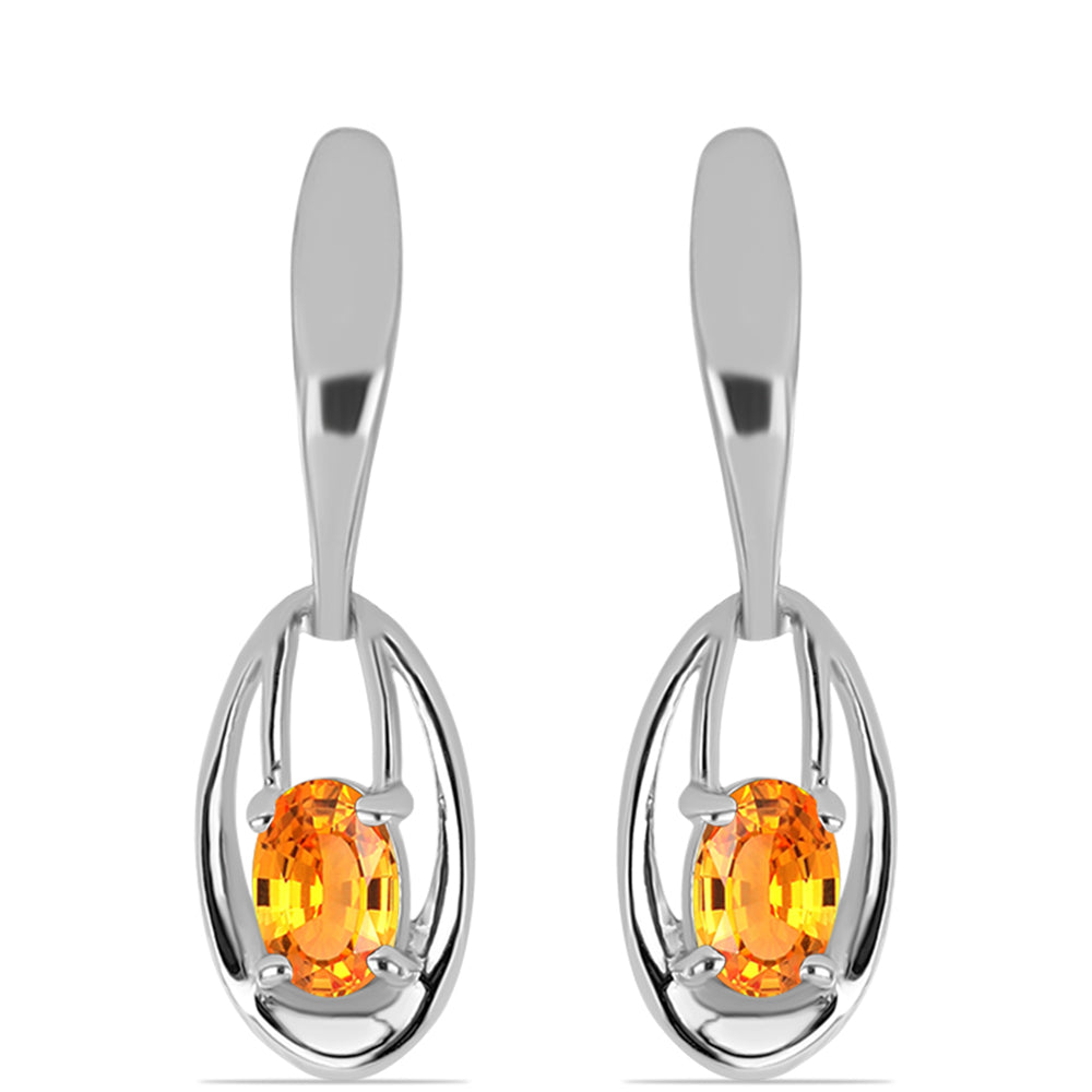 Brincos de Prata com Safira Padparadscha