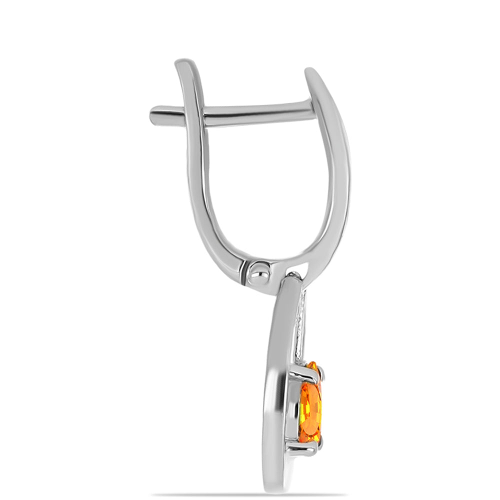 Brincos de Prata com Safira Padparadscha