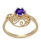 Anel de Prata com Banho de Ouro com Ametista de Marrocos