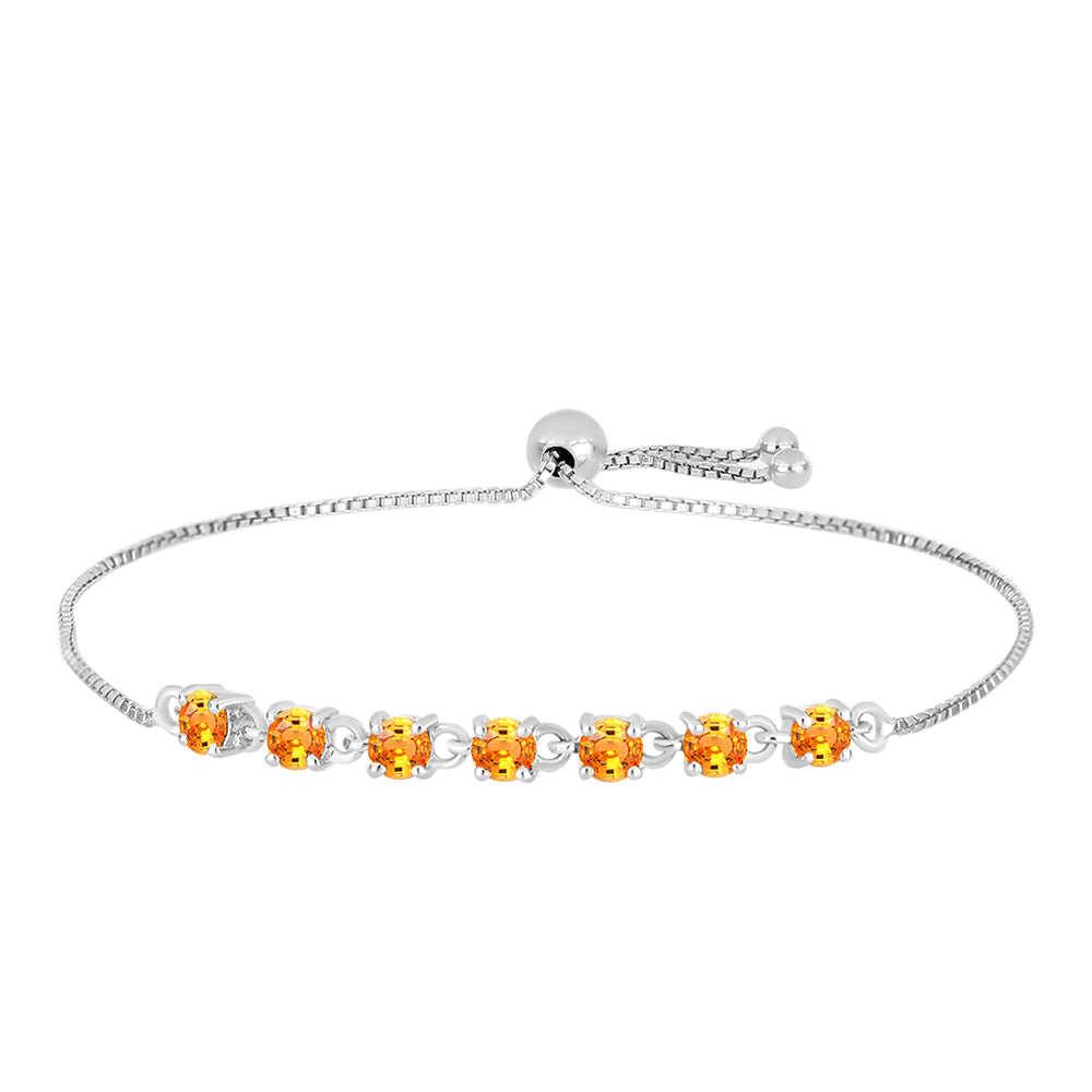 Pulseira de Prata com Safira Padparadscha  Contraste: Cabeca de Veado (800) 1 