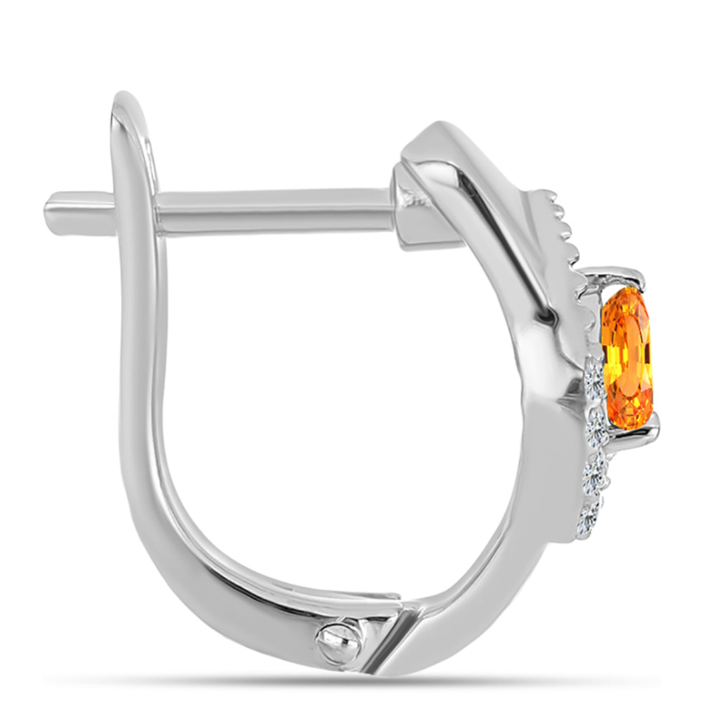 Brincos de Prata com Safira Padparadscha e Topázio Branco 2 