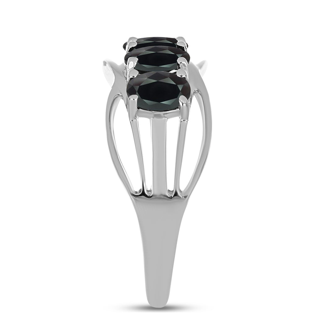 Anel de Prata com Obsidiana