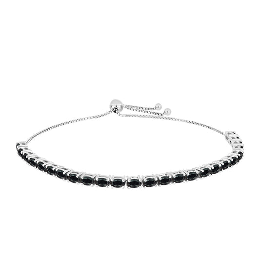 Pulseira de Prata com Obsidiana  Contraste: Cabeca de Veado (800)