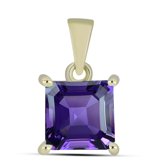 Pendente de Prata com Banho de Ouro com Ametista de Marrocos
