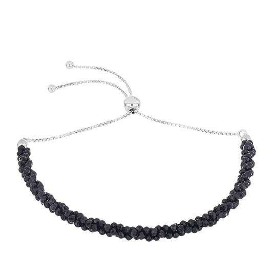 Pulseira de Prata com Obsidiana