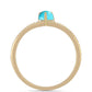 Anel de Prata com Banho de Ouro com Turquesa Bela Adormecida