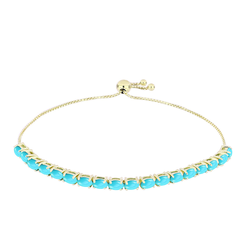 Pulseira de Prata com Banho de Ouro com Turquesa Bela Adormecida  Contraste: Cabeca de Veado (800) 1 