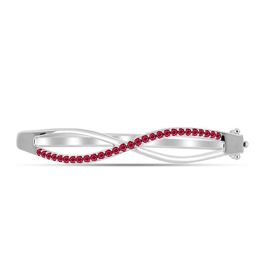 Pulseira de Prata com Rubi de Madagáscar  Contraste: Cabeca de Veado (800)