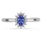 Anel de Prata com Tanzanite AA e Topázio Branco