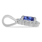 Pendente de Prata com Tanzanite AA e Topázio Branco