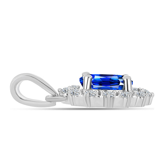 Pendente de Prata com Safira Azul Australiana e Topázio Branco