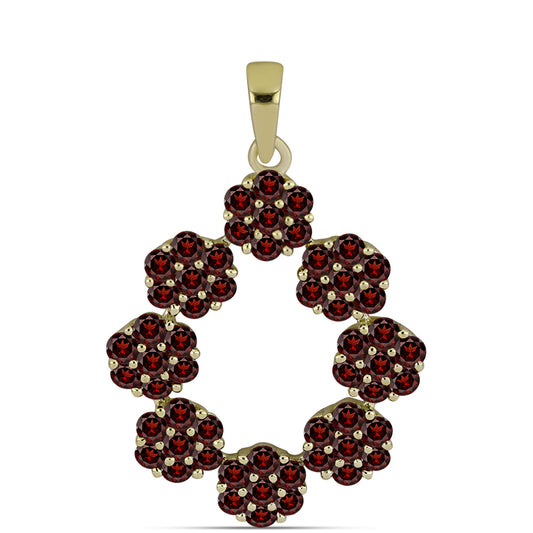 Pendente de Prata com Banho de Ouro com Granada de Barton  Contraste: Cabeca de Veado (800)