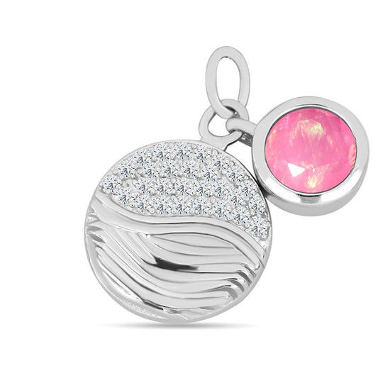 Pendente de Prata com Opala Rosa de Lega Dembi e Topázio Branco