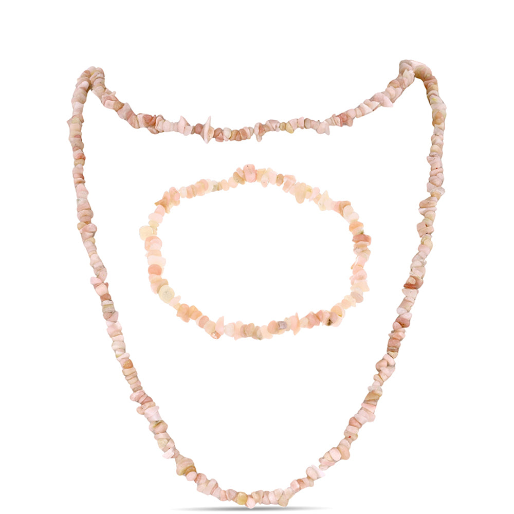 Conjunto com Opala Rosa de Lega Dembi ( Colar+Pulseira ) 1 