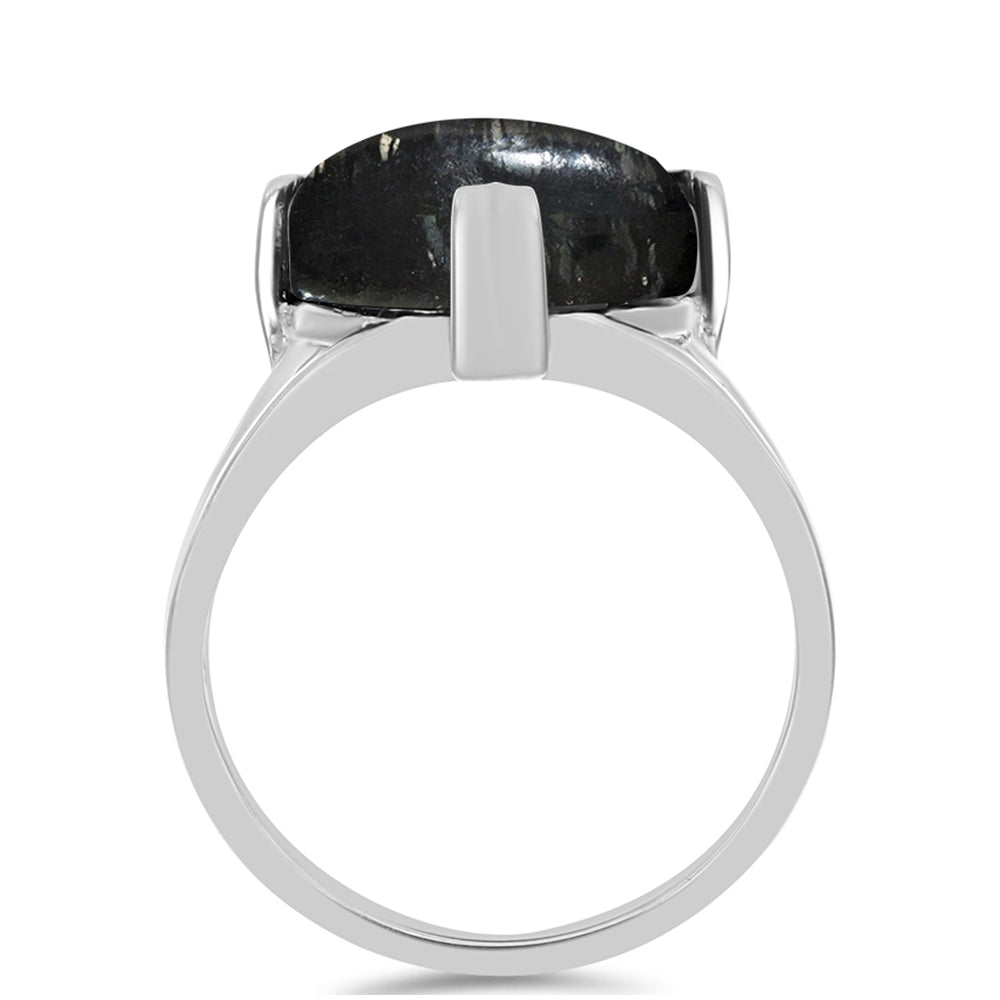 Anel de Prata com Jaspe Picasso  Contraste: Cabeca de Veado (800)