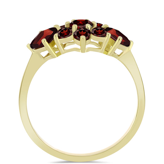 Anel de Prata com Banho de Ouro com Granada de Barton