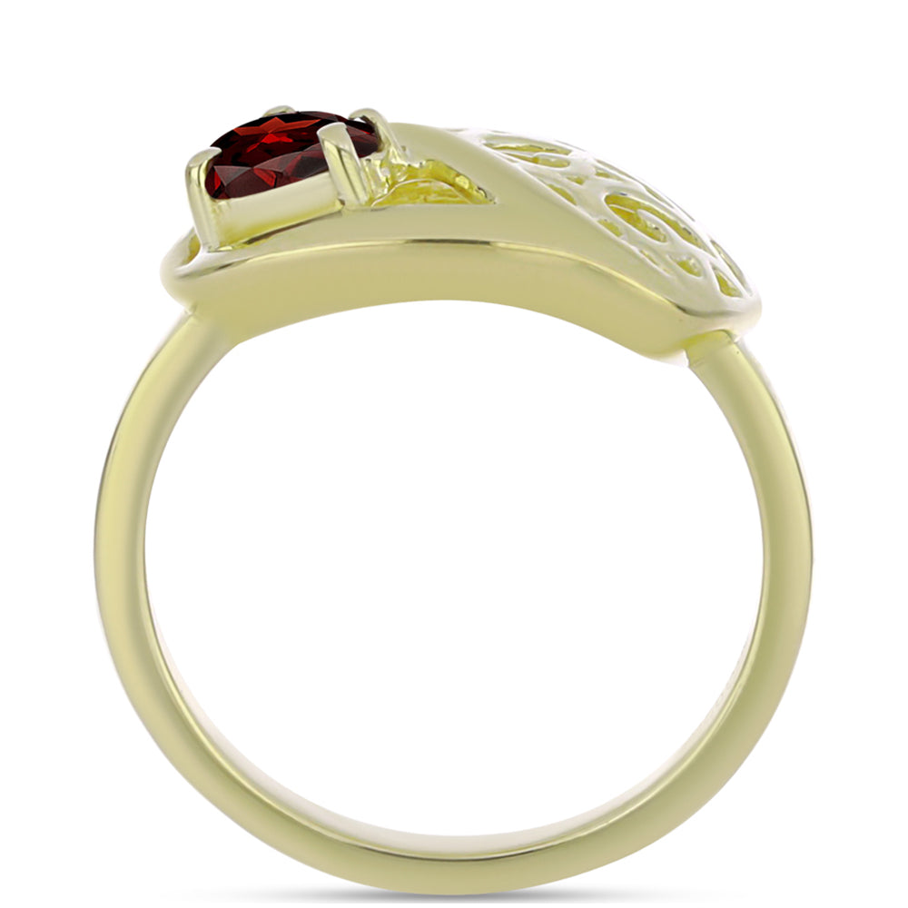 Anel de Prata com Banho de Ouro com Granada de Barton 2 