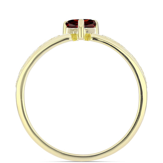 Anel de Prata com Banho de Ouro com Granada de Barton