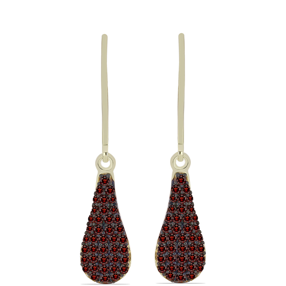 Brincos de Prata com Banho de Ouro com Granada de Barton 1 