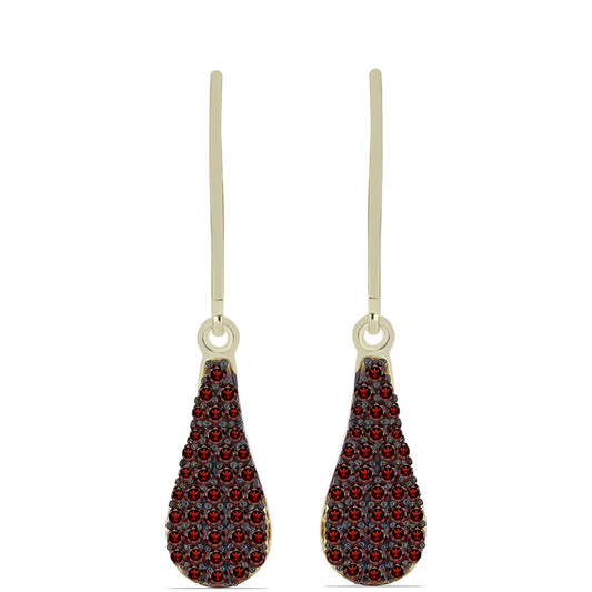 Brincos de Prata com Banho de Ouro com Granada de Barton