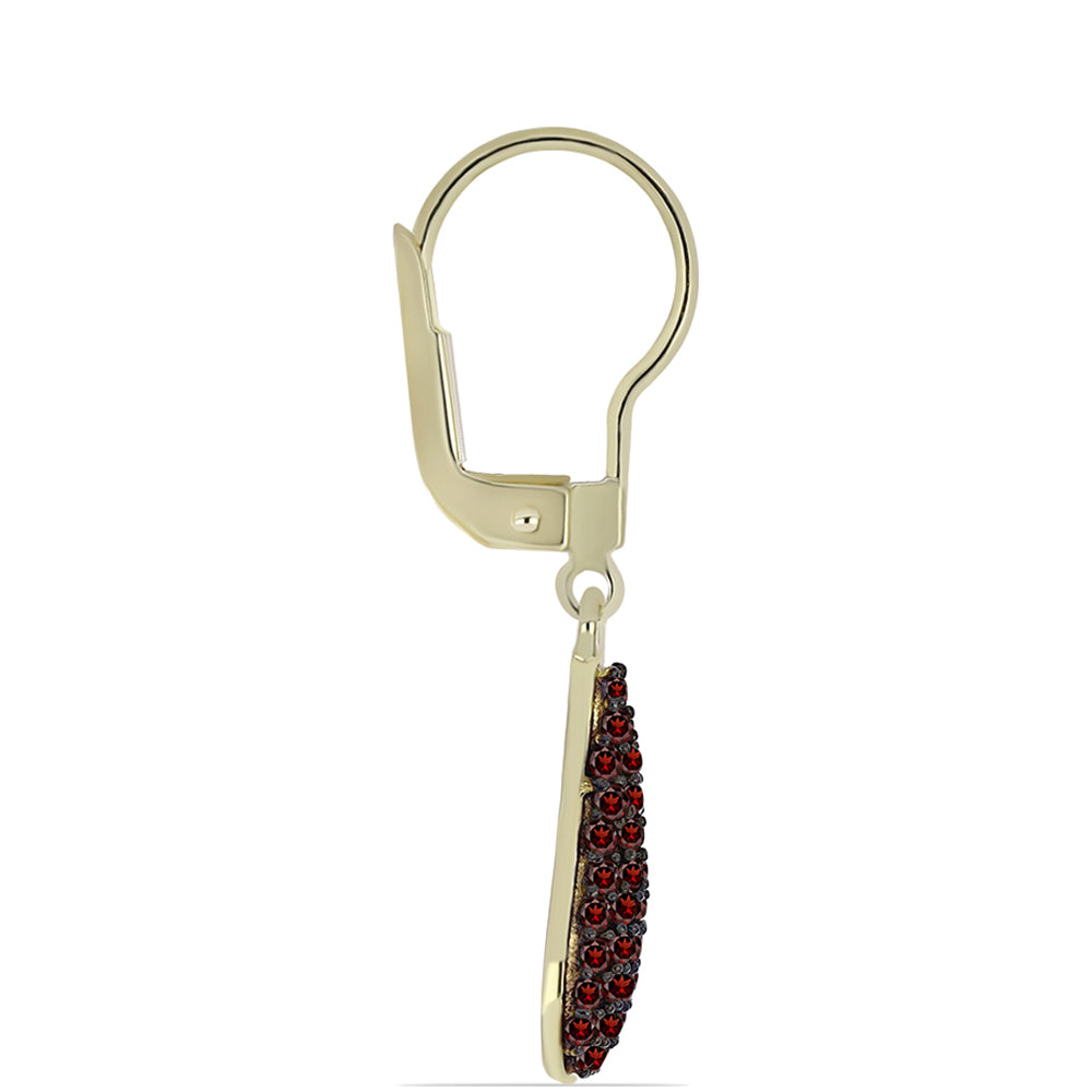 Brincos de Prata com Banho de Ouro com Granada de Barton 2 