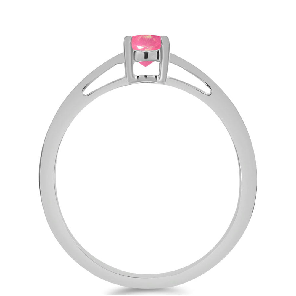 Anel de Prata com Opala Rosa de Lega Dembi