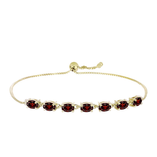Pulseira de Prata com Banho de Ouro com Granada de Barton  Contraste: Cabeca de Veado (800)