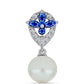 Pendente de Prata com Safira Azul Australiana e Pérola de Água Doce Branca