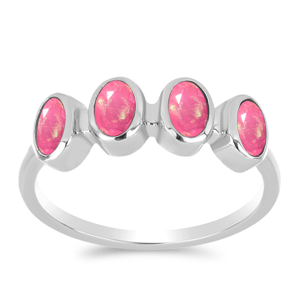 Anel de Prata com Opala Rosa de Lega Dembi 3 