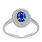 Anel de Prata com Safira Azul Australiana e Topázio Branco